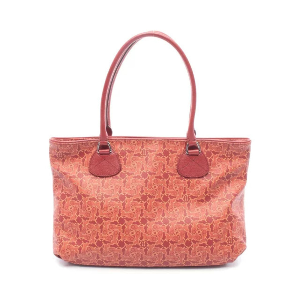 Celine Sulky Tote Bag Canvas Leather Red Multicolor